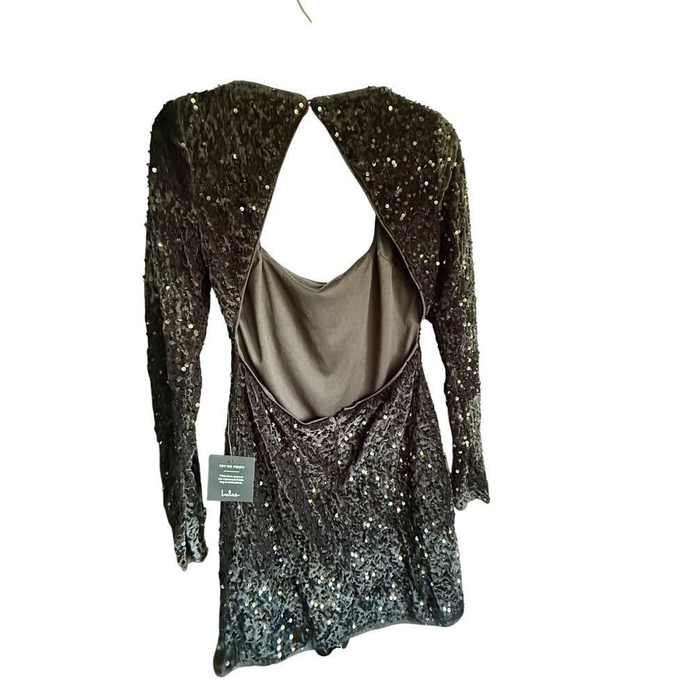 Lulus Women’s Sequin and Velvet Open Back Minidress NWT Sz L Prom Formal - Picture 7 of 8